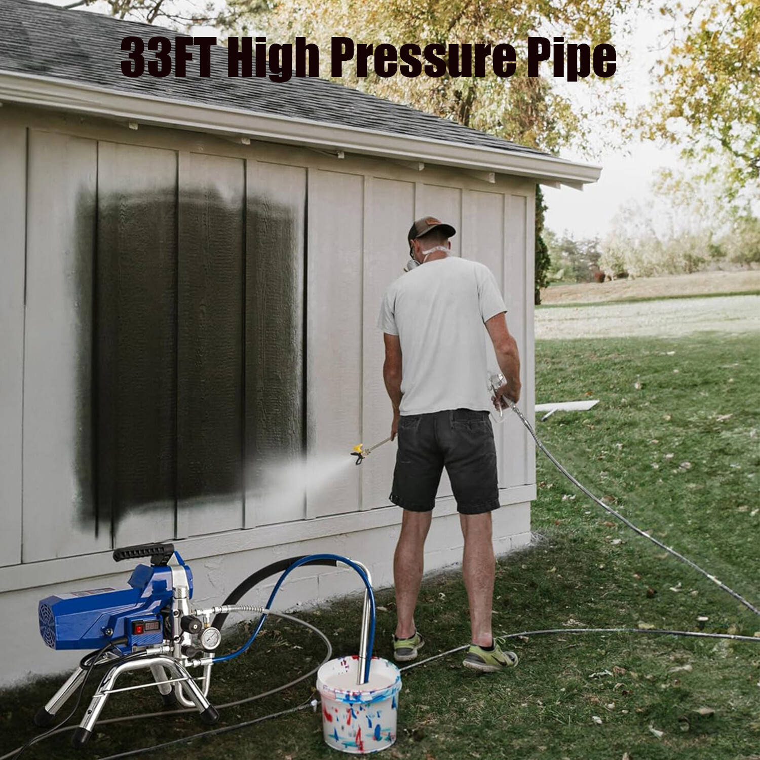 3500W High Pressure Airless Paint Sprayer High Efficiency Power Painting 110V