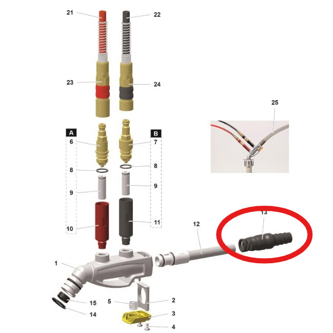 10 Pcs 1014806 Hi-Q Hose Connector for Powder Injector pump i Flow IG07