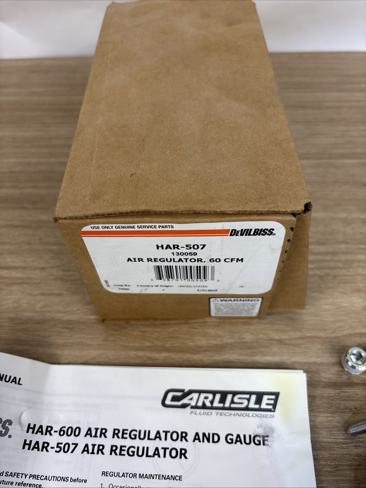 DeVilbiss 60 CFM Air Regulator HAR507