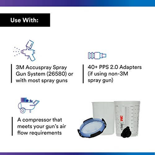 PPS 2.0 Spray Gun Cup Lids and Liners Kit 13.5 oz Paint System