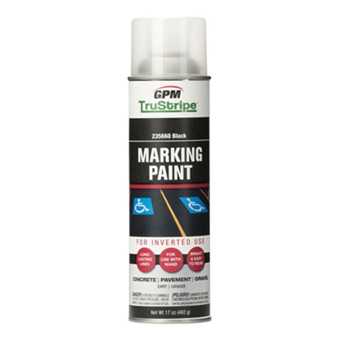 GPM INVMRK-20 TruStripe 17 Oz BLACK Inverted Marking Paint Aerosol Spray