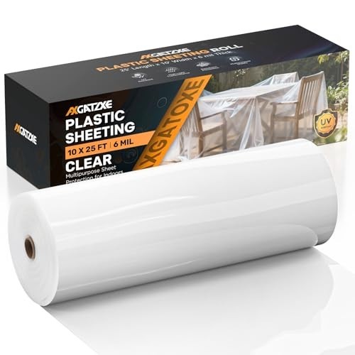 Heavy Duty 10×25 FT Plastic Sheeting – UV Resistant, Tear-Proof for Greenhouse,