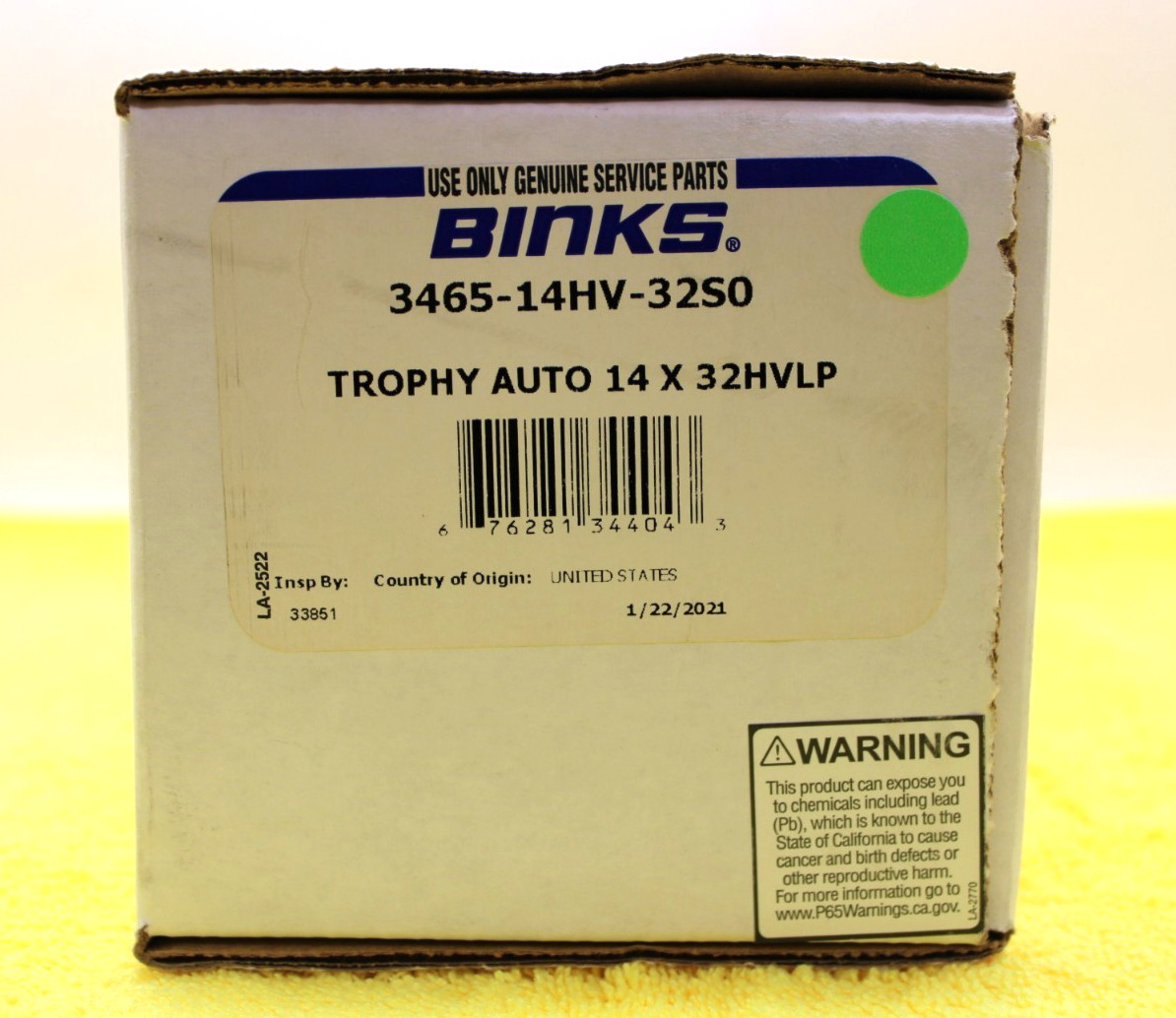 BINKS TROPHY AUTOMATIC SPRAY GUN 3465-14HV-32S0 / 14x32HVLP / NEW, FREE SHIPP.
