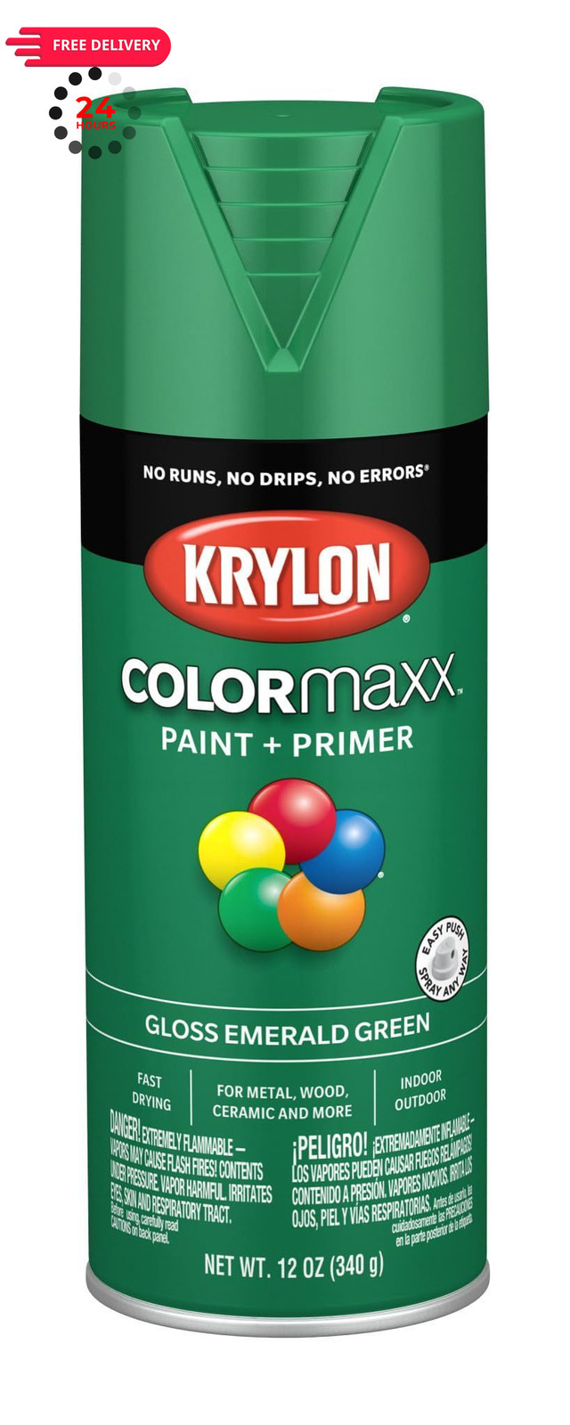 Krylon K05517007 COLORmaxx Spray Paint 12 Ounce (Pack of 1), Emerald Green