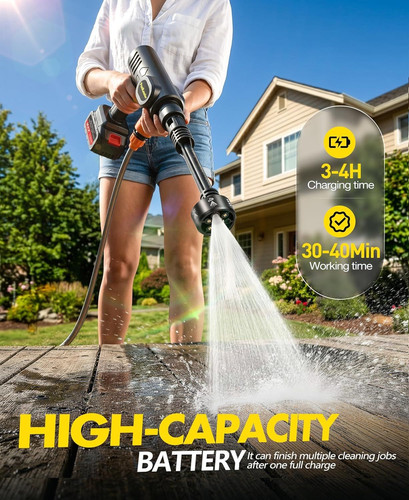 PoolLeader Cordless Car Cleaning Tool, Lightweight Portable Yellow
