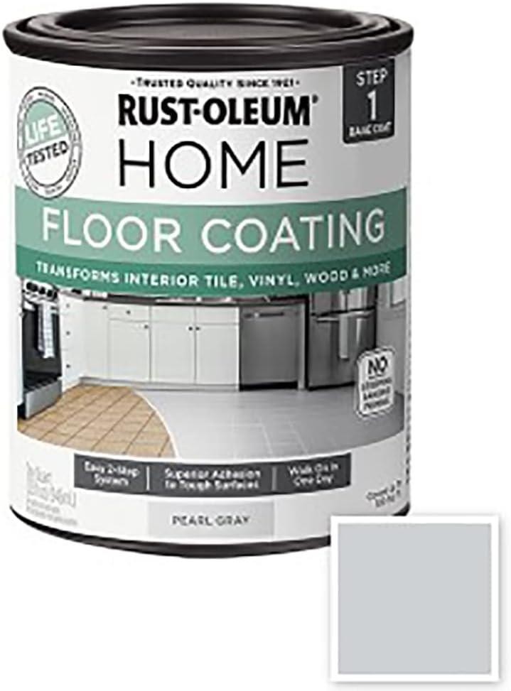 Rust-Oleum HOME Floor Coating, Pearl Gray, Matte, Quart – 358874