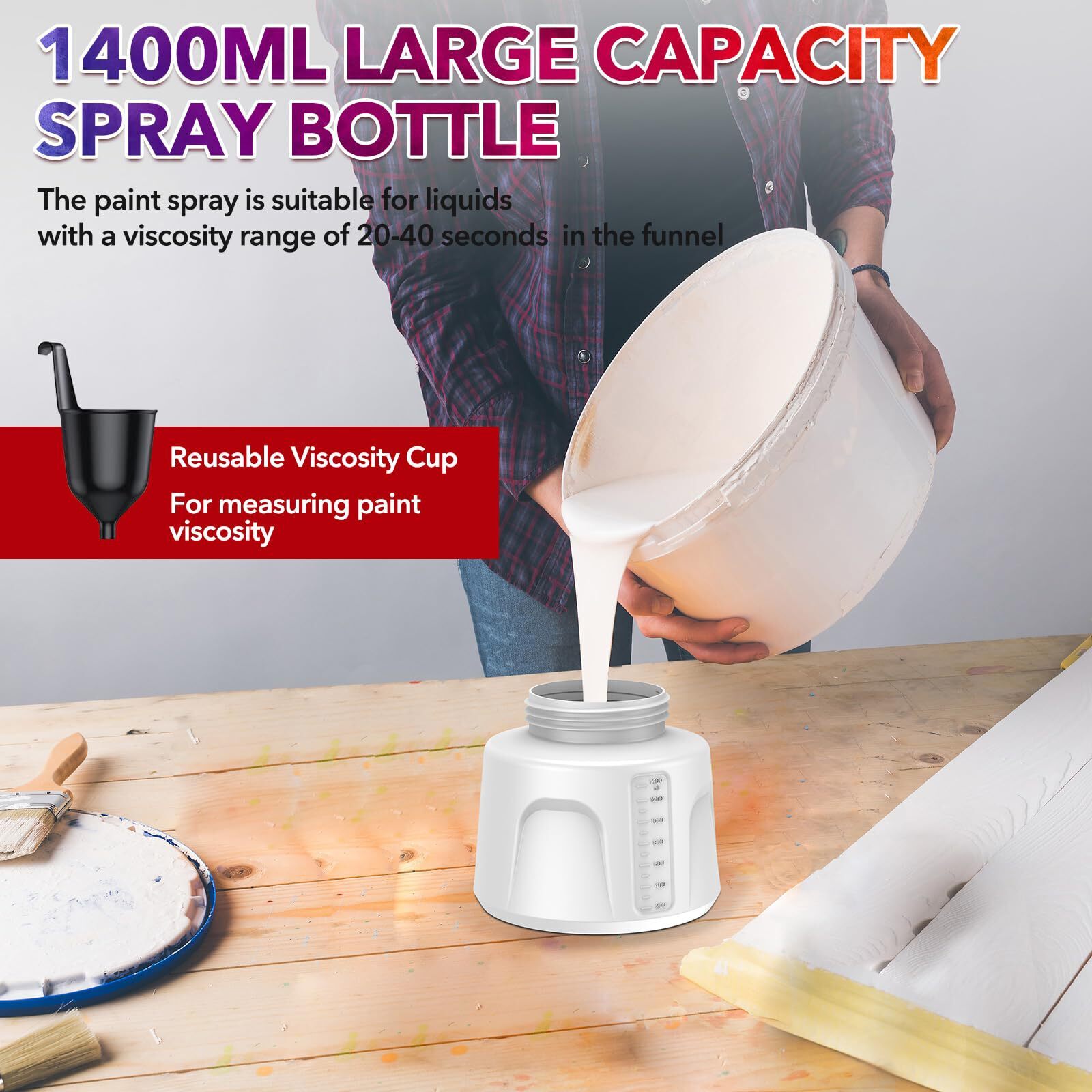 YesRight 1000W High Speed Paint Sprayer for Home, Fence & Furniture Projects
