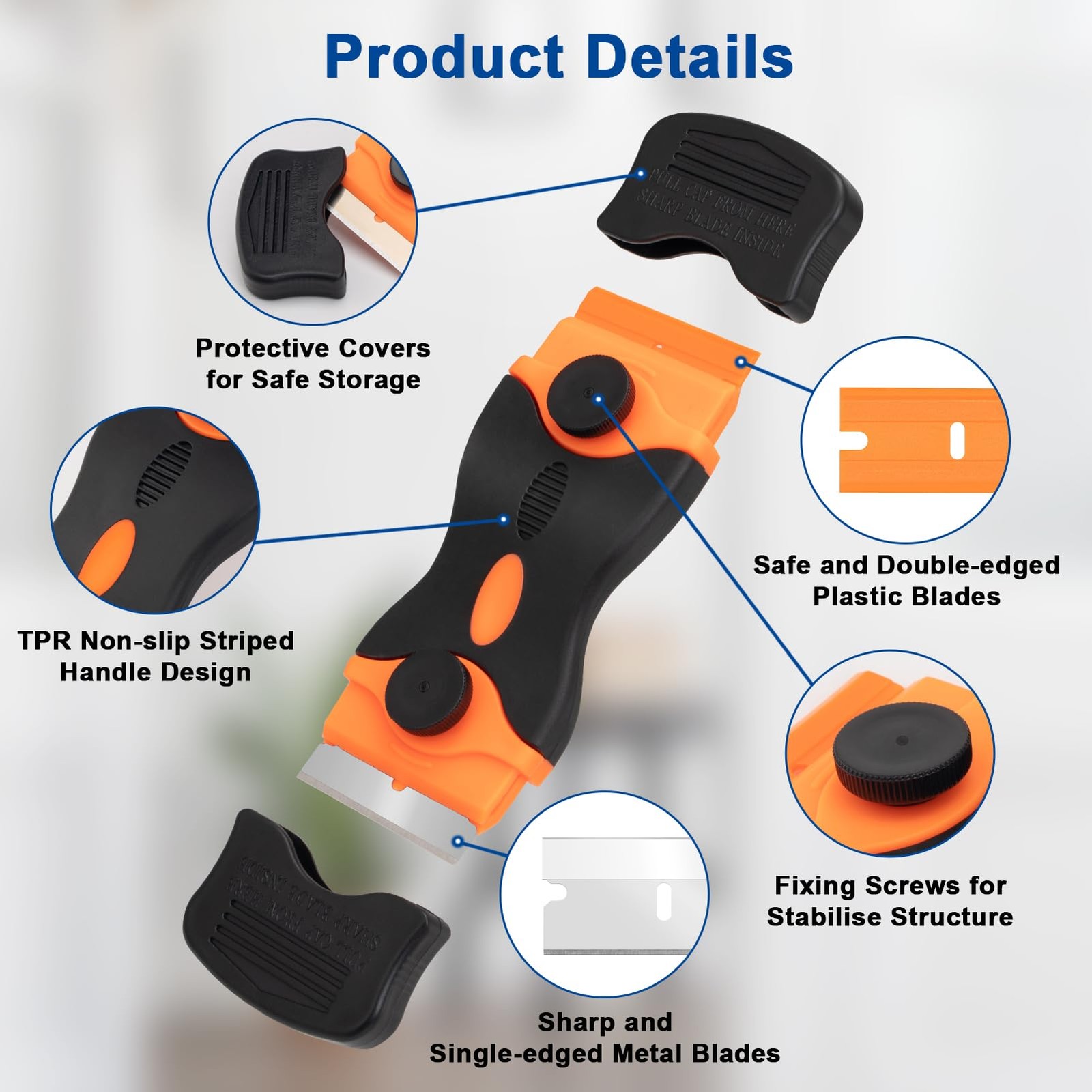 Aisoso 2 Pack Razor Scraper Tool w/ 40 Replacement Blades FROM USA
