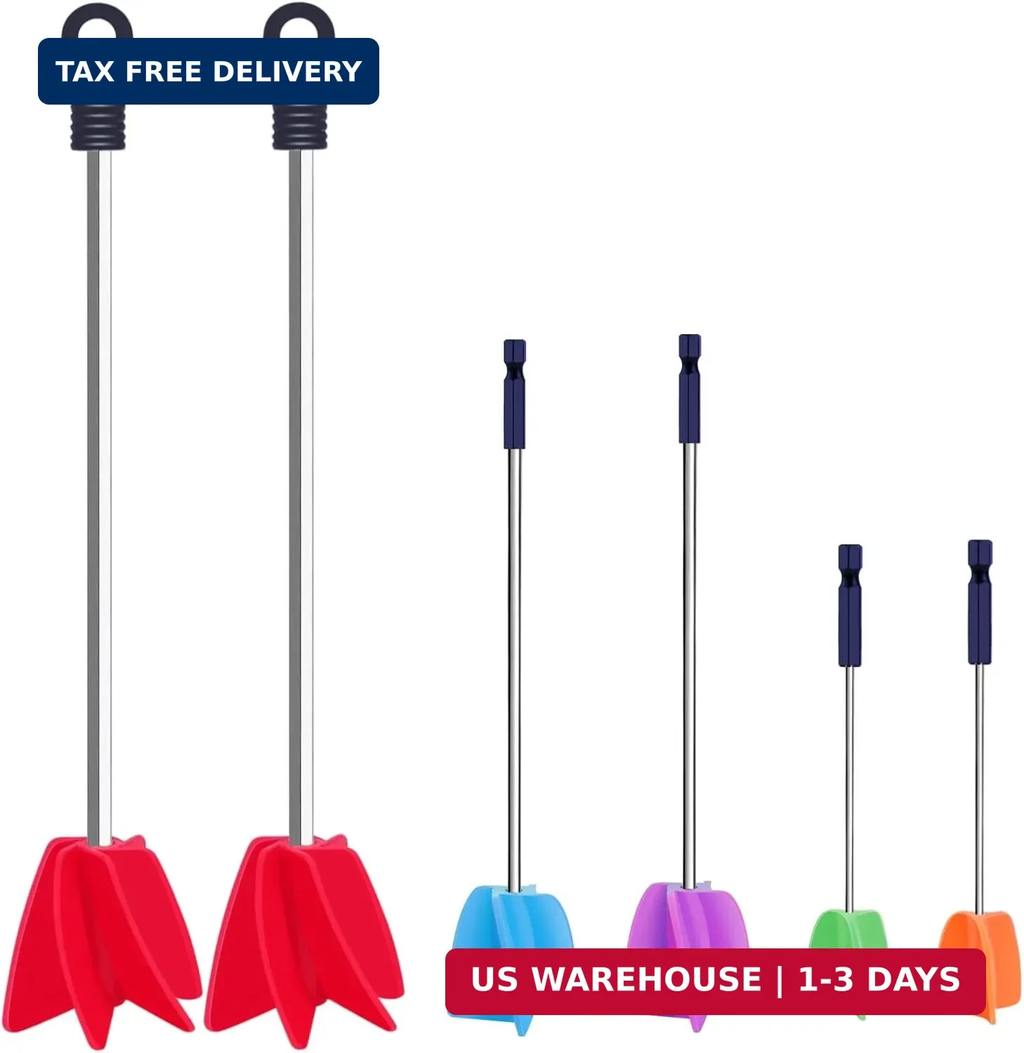 3 Sizes/6 Pack Paint Mixer,11.8 Inch, 1 Gallon Paint Mixer for Drill, Resin Mixe