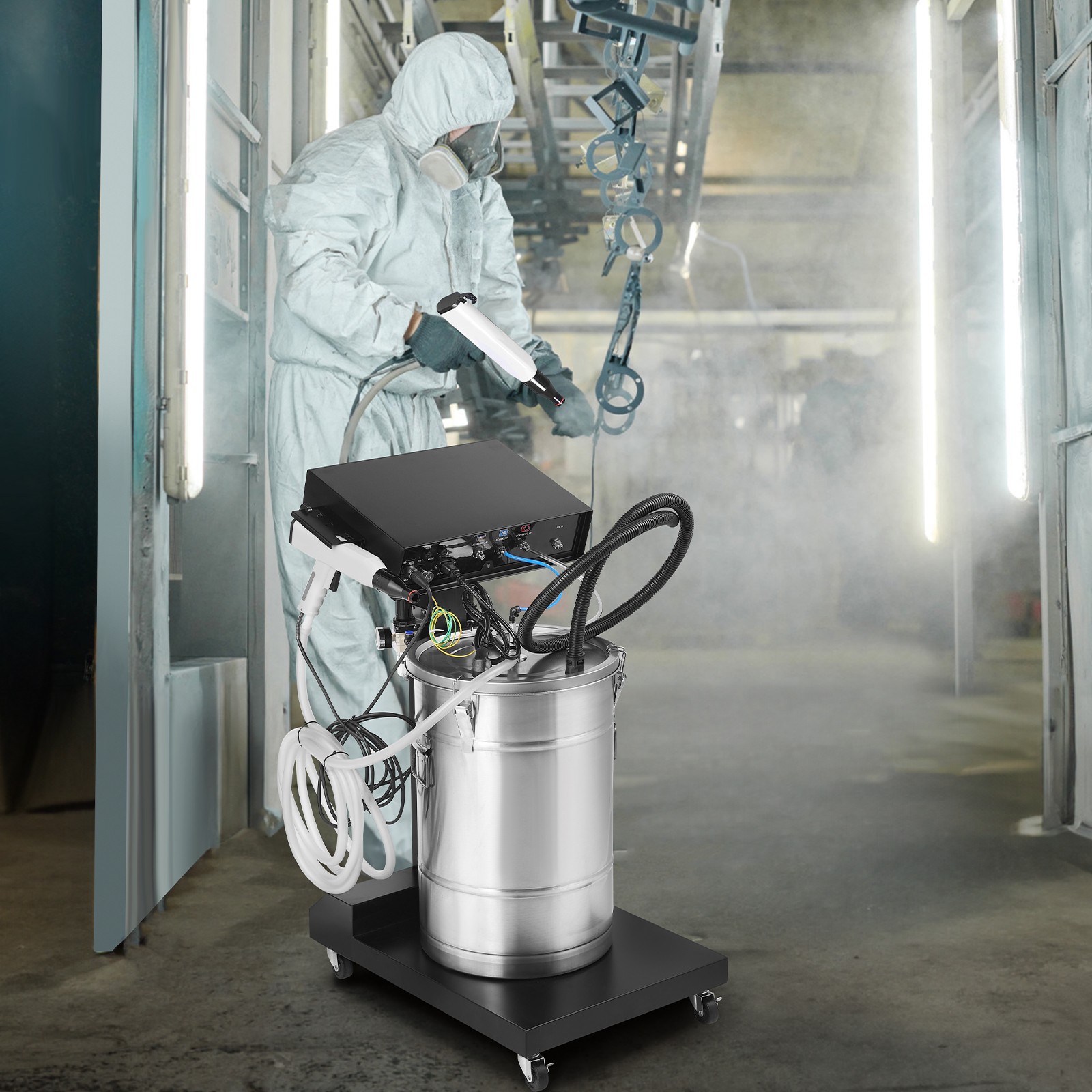 VEVOR Powder Coating System 50 W 100KV Electrostatic Output 50L Powder Hopper