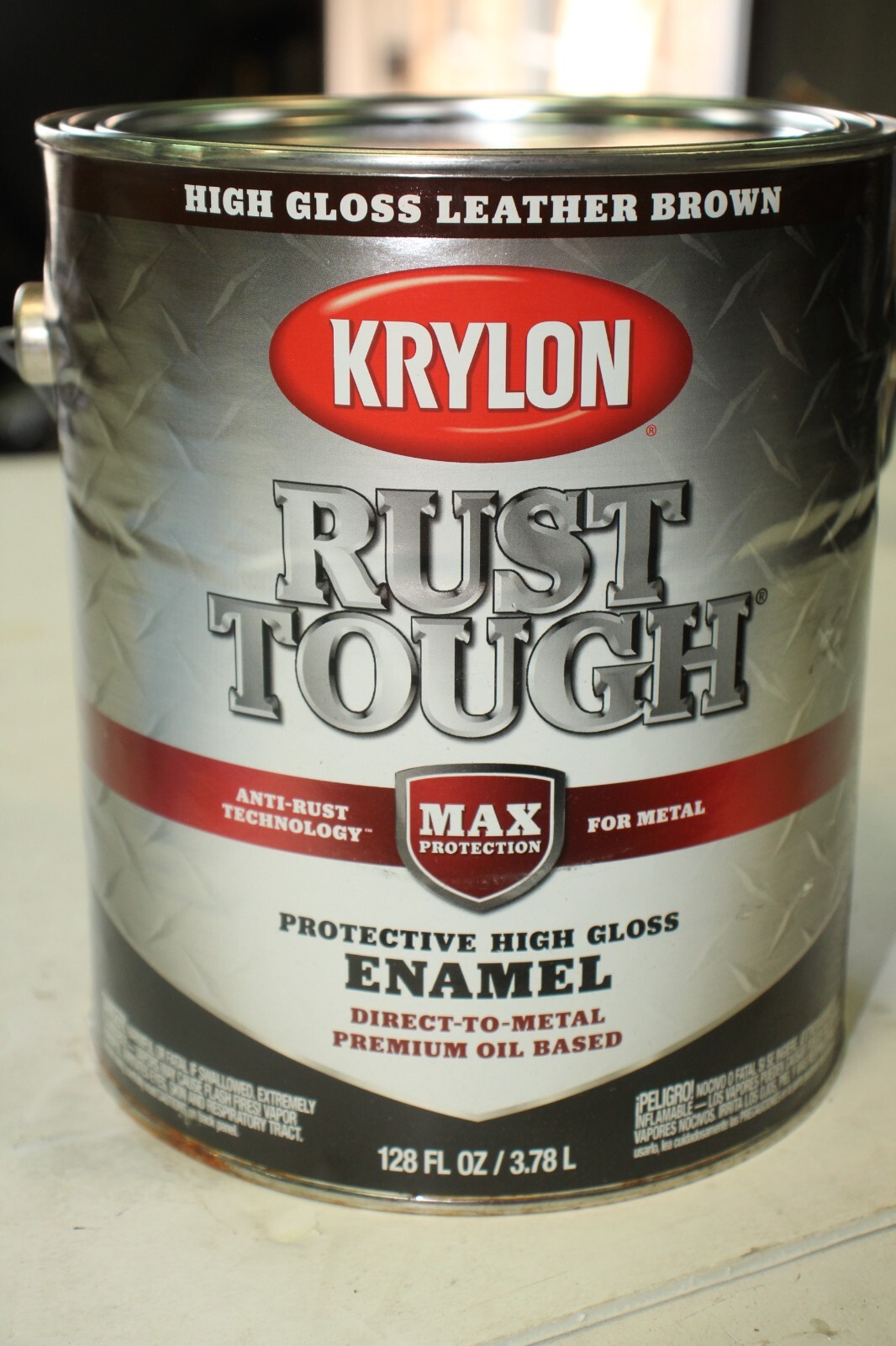 Krylon Rust Tough Enamel Paint 1 Gallon High Gloss Leather Brown