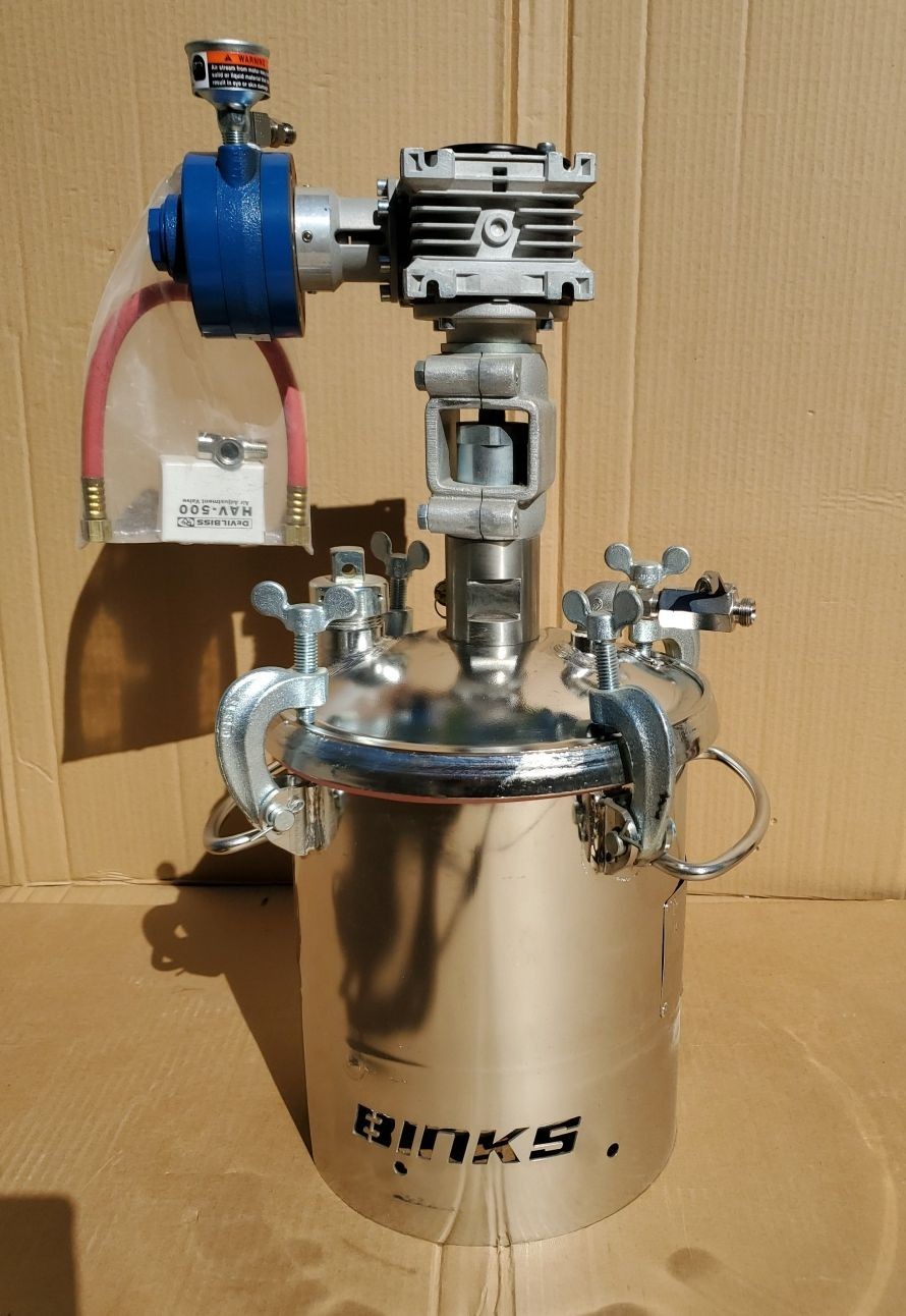 Binks 183S Stainless Steel 2 GALLON Pressure Tank Pot with Agitator