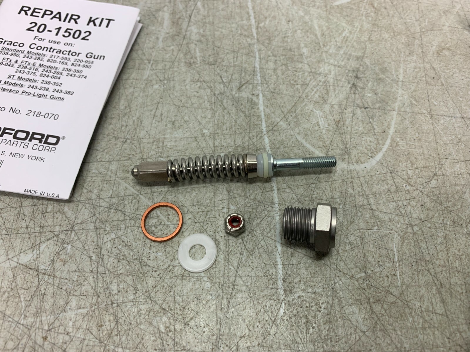 Bedford 20-1502 Repair Kit Replaces Graco 218070 Contractor Paint Spray Guns NEW
