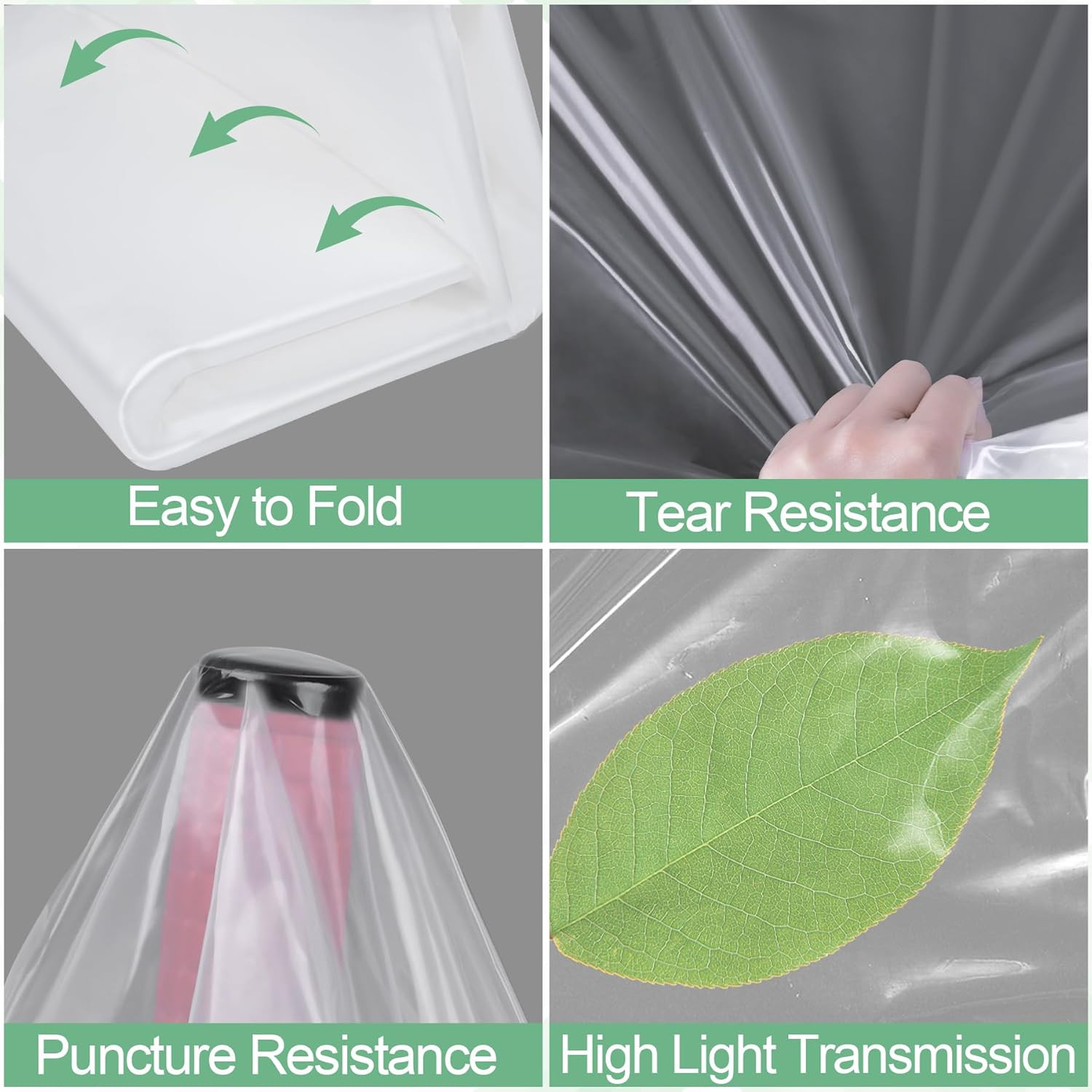 10 X 26 FT Clear Greenhouse Plastic Sheeting, 6 Mil Polyethylene Film Heavy Duty