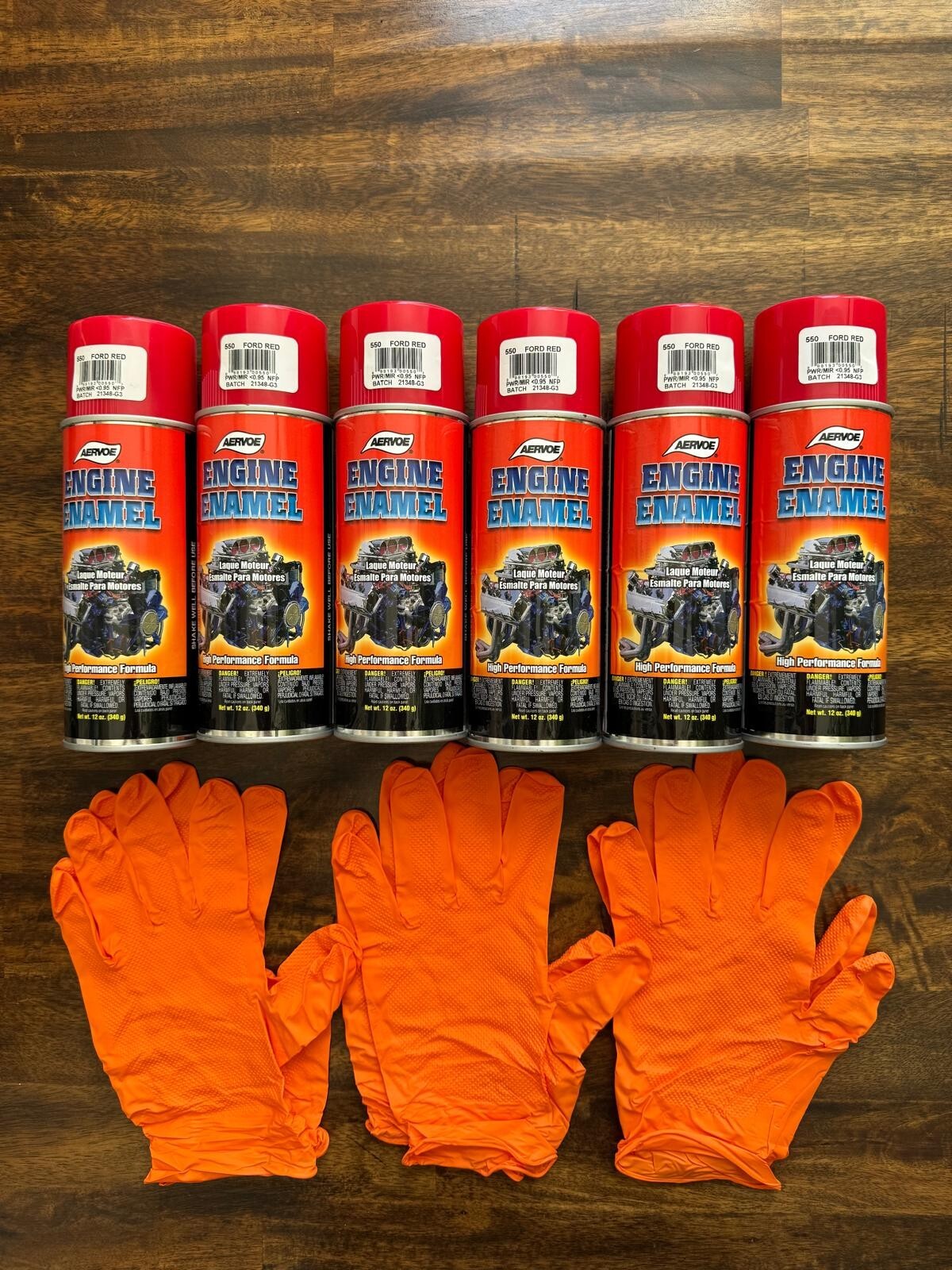 Engine Paint Red Ford 12 Oz 6-Pack Includes 3 Torque Gloves