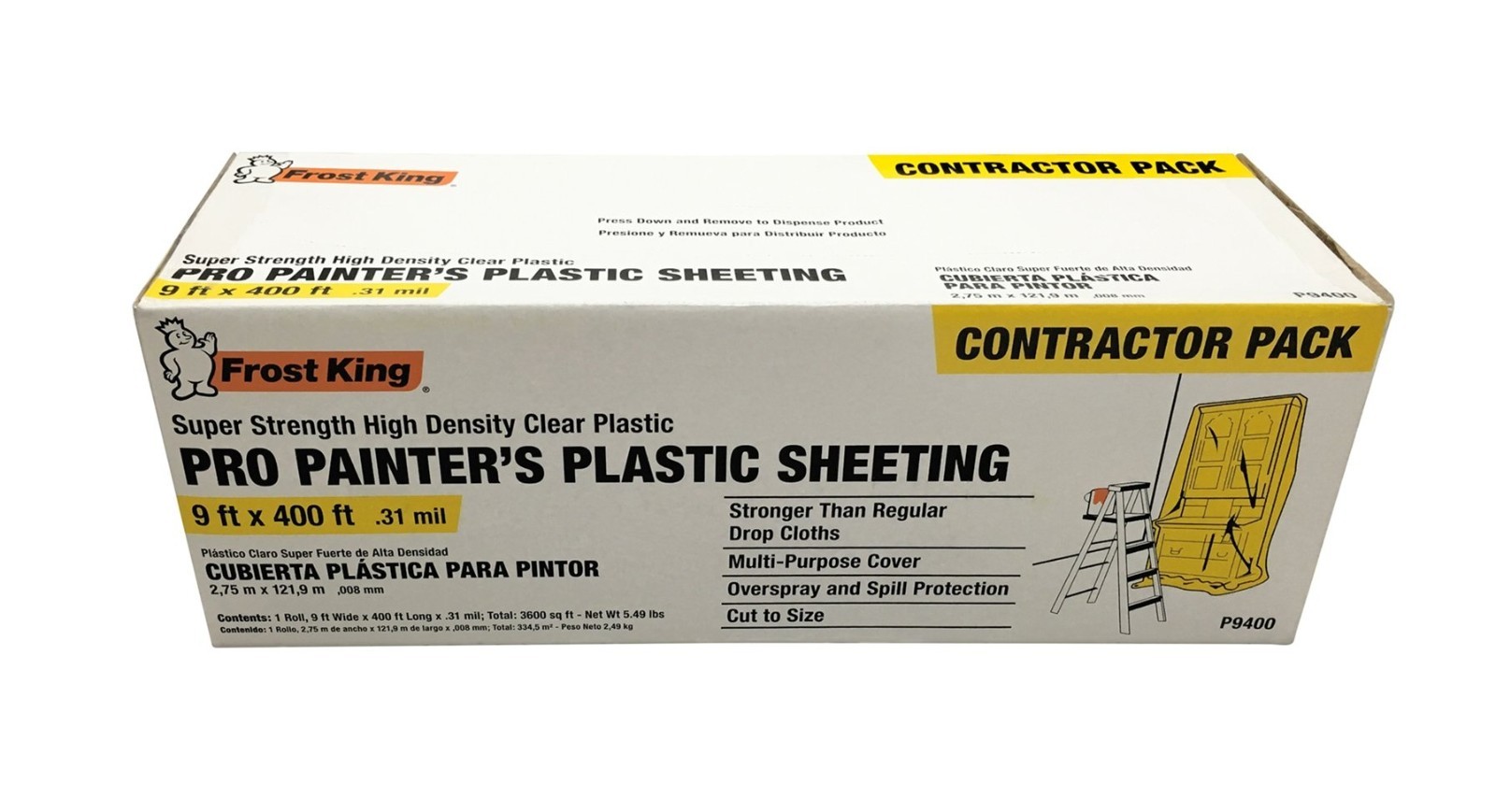 9ft x 400ft Clear Painter Plastic Sheeting 0.31 Mil High Density Drop Cloth