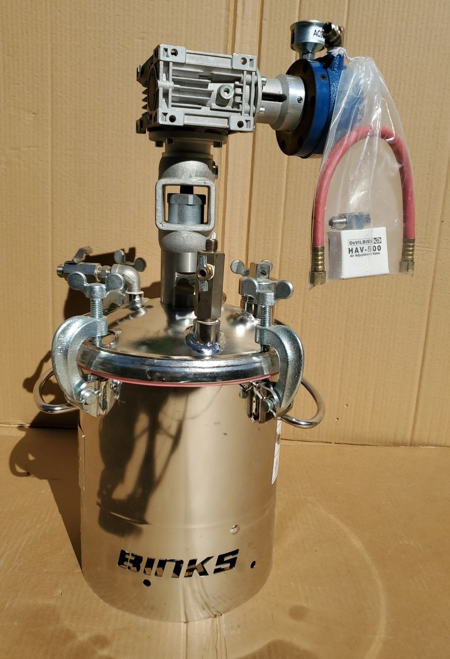 Binks 183S Stainless Steel 2 GALLON Pressure Tank Pot with Agitator