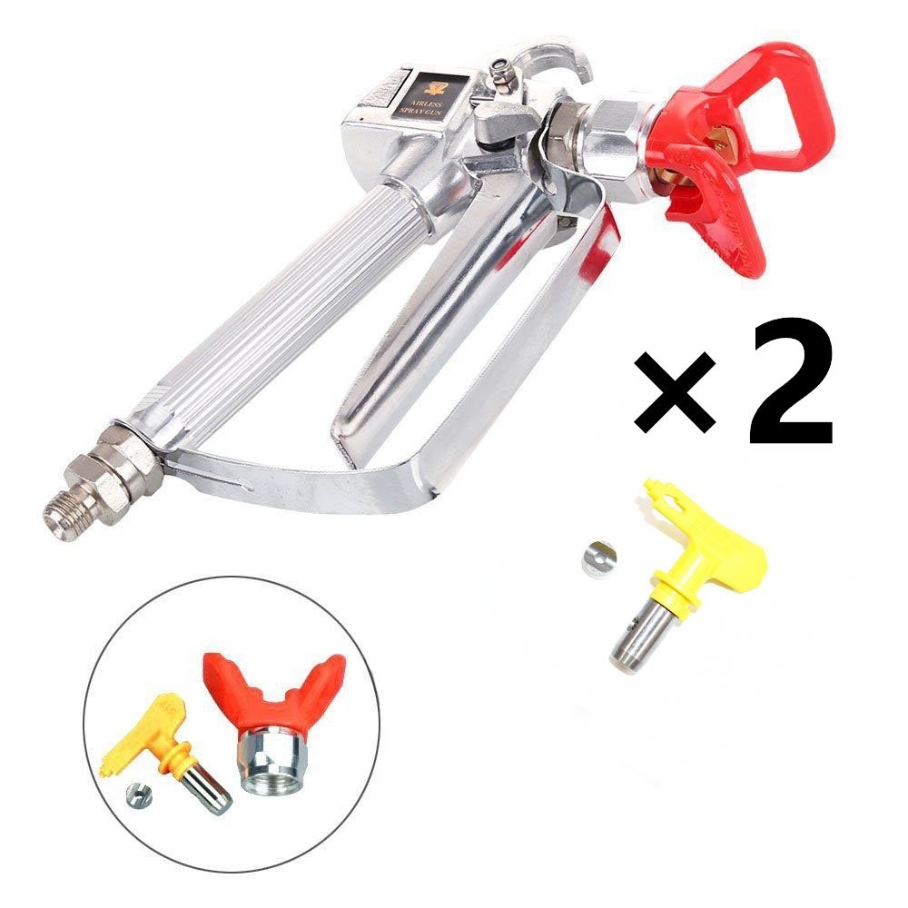 2PCS × Airless Paint Spray Gun 517 Tip Swivel Joint High Pressure 3600 PSI