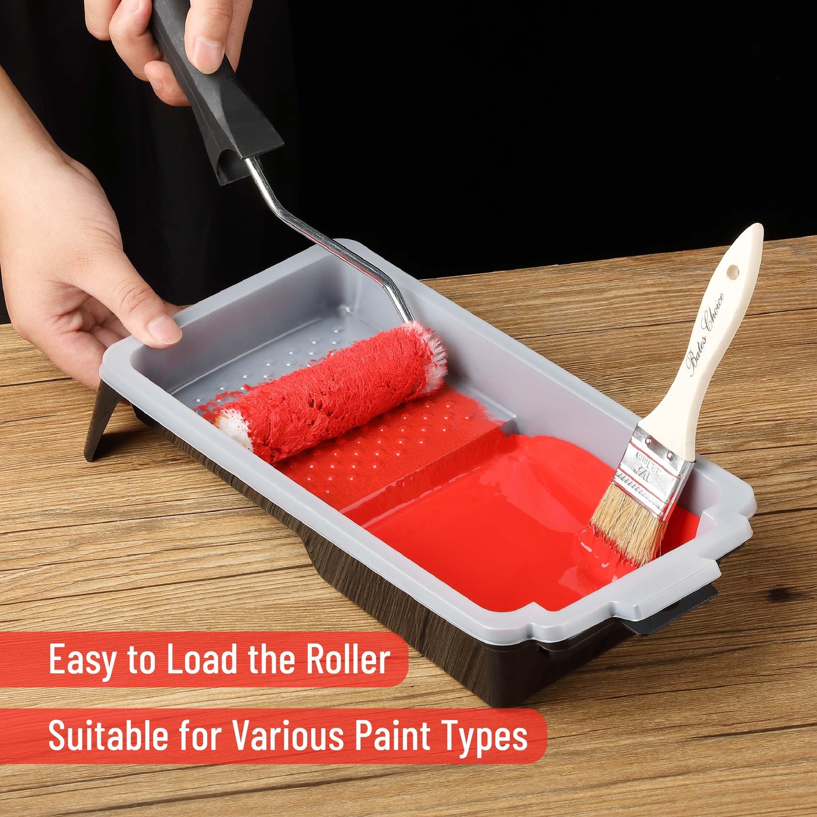 4in Paint Tray Set with 10 Disposable Liners Plastic Roller Paint Pan Kit