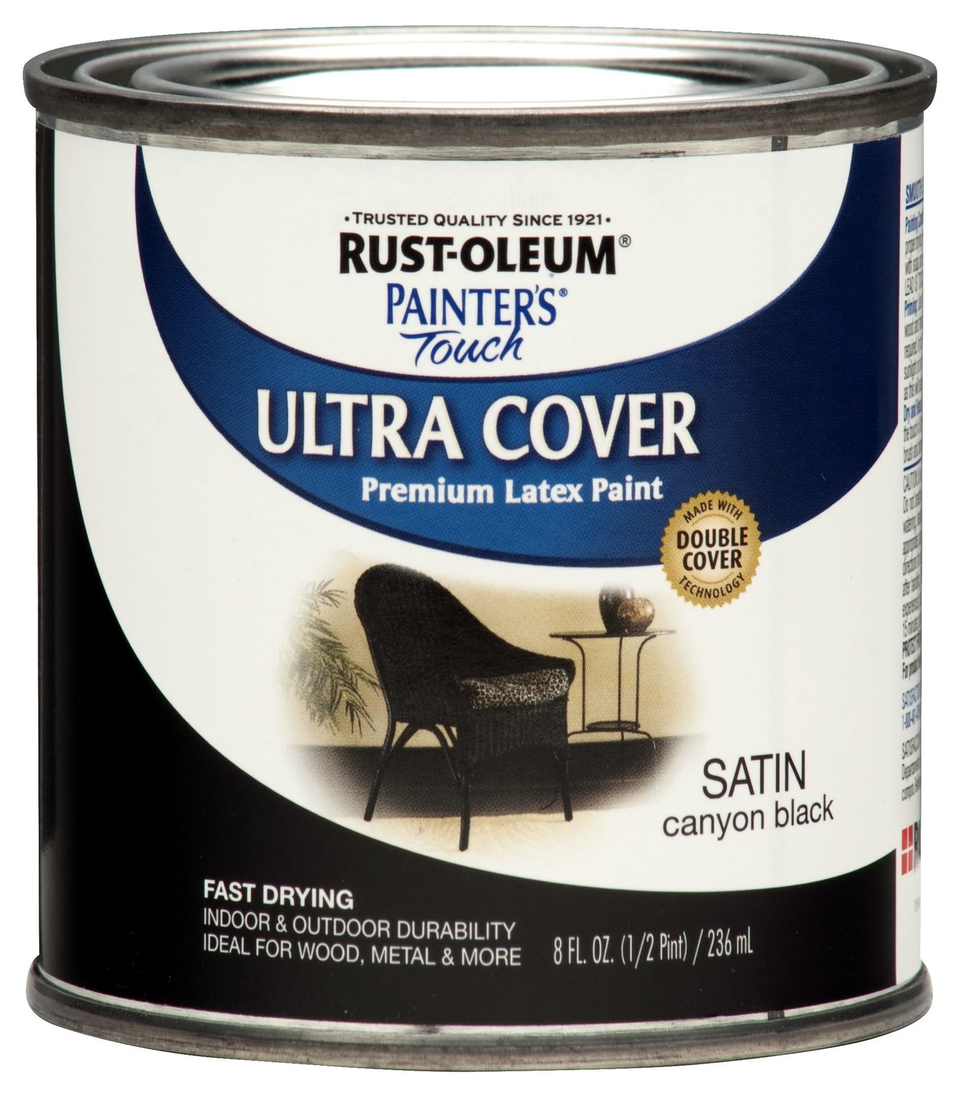 Rust-Oleum 267249 Painter’s Touch Ultra Cover 8 Fl Oz (Pack of 1), Black
