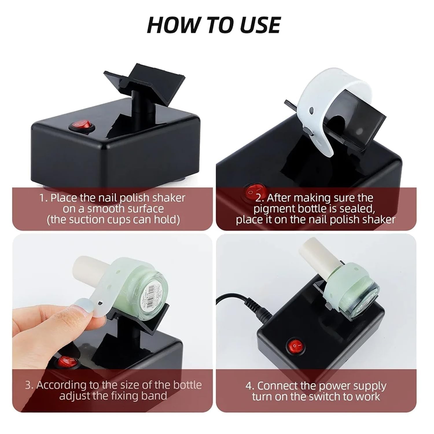 High-Quality Nail Polish Shaker with Adjustable Straps – Consistent Mixing Tool