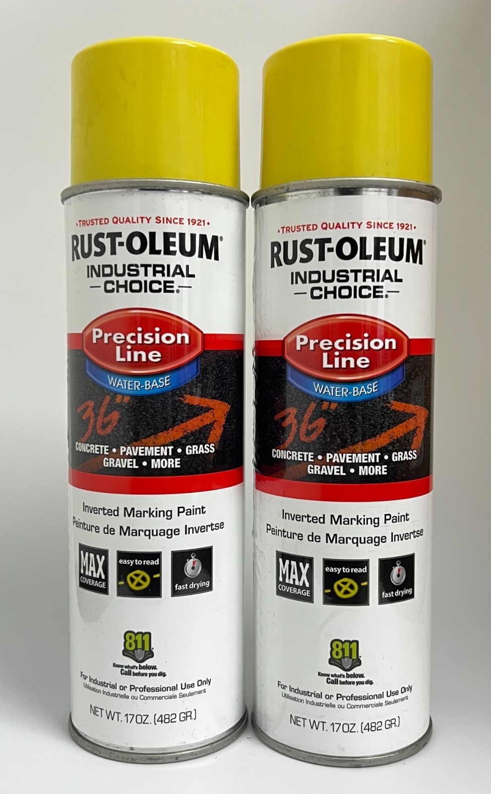 2 PACK – Rust-Oleum – 203034 – Precision Line Marking Paint, 17 Oz, Yellow