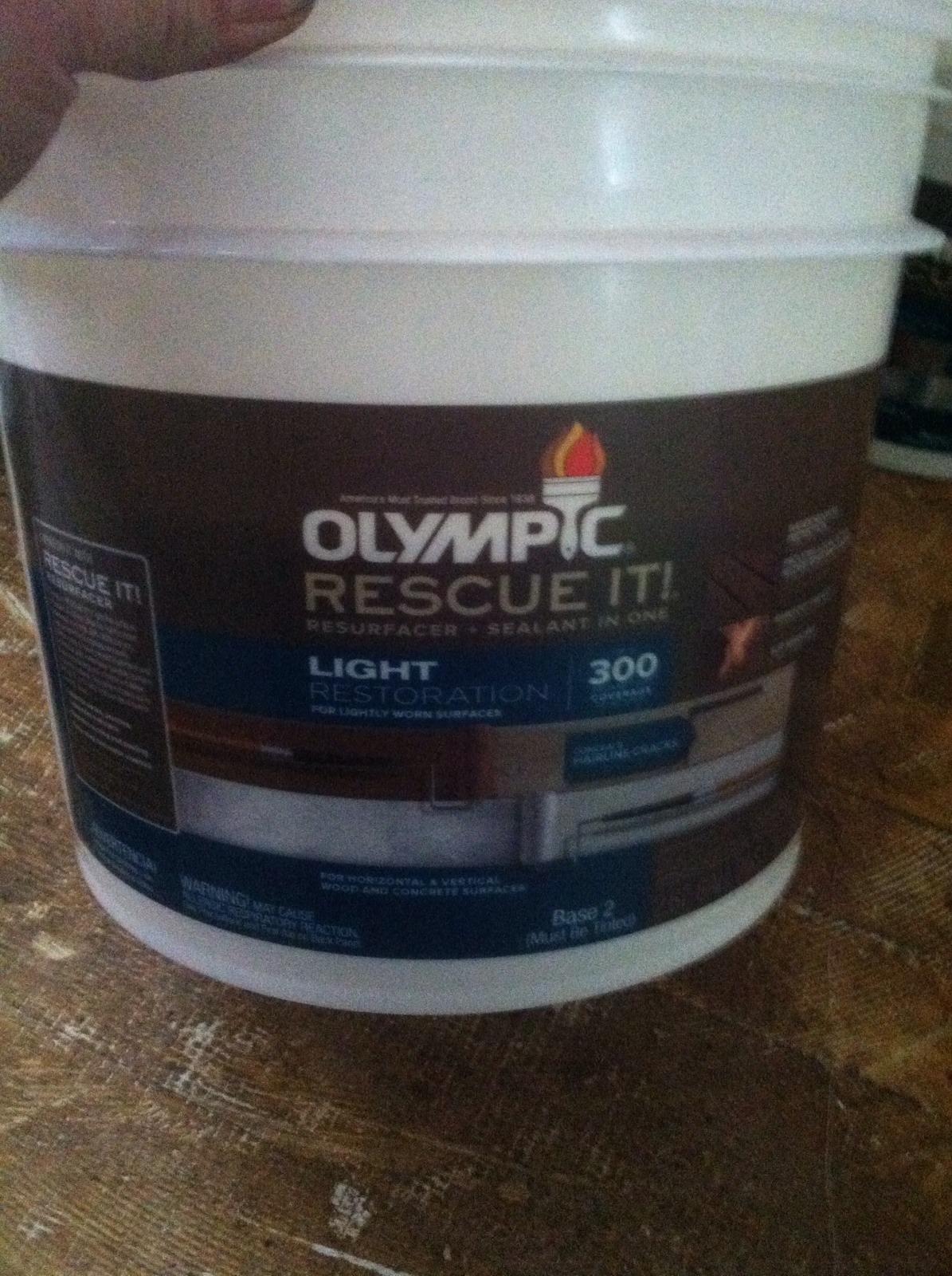 Olympic Rescue IT wood and concrete Resurfacer, 2.67Gallon UNTINTED Light