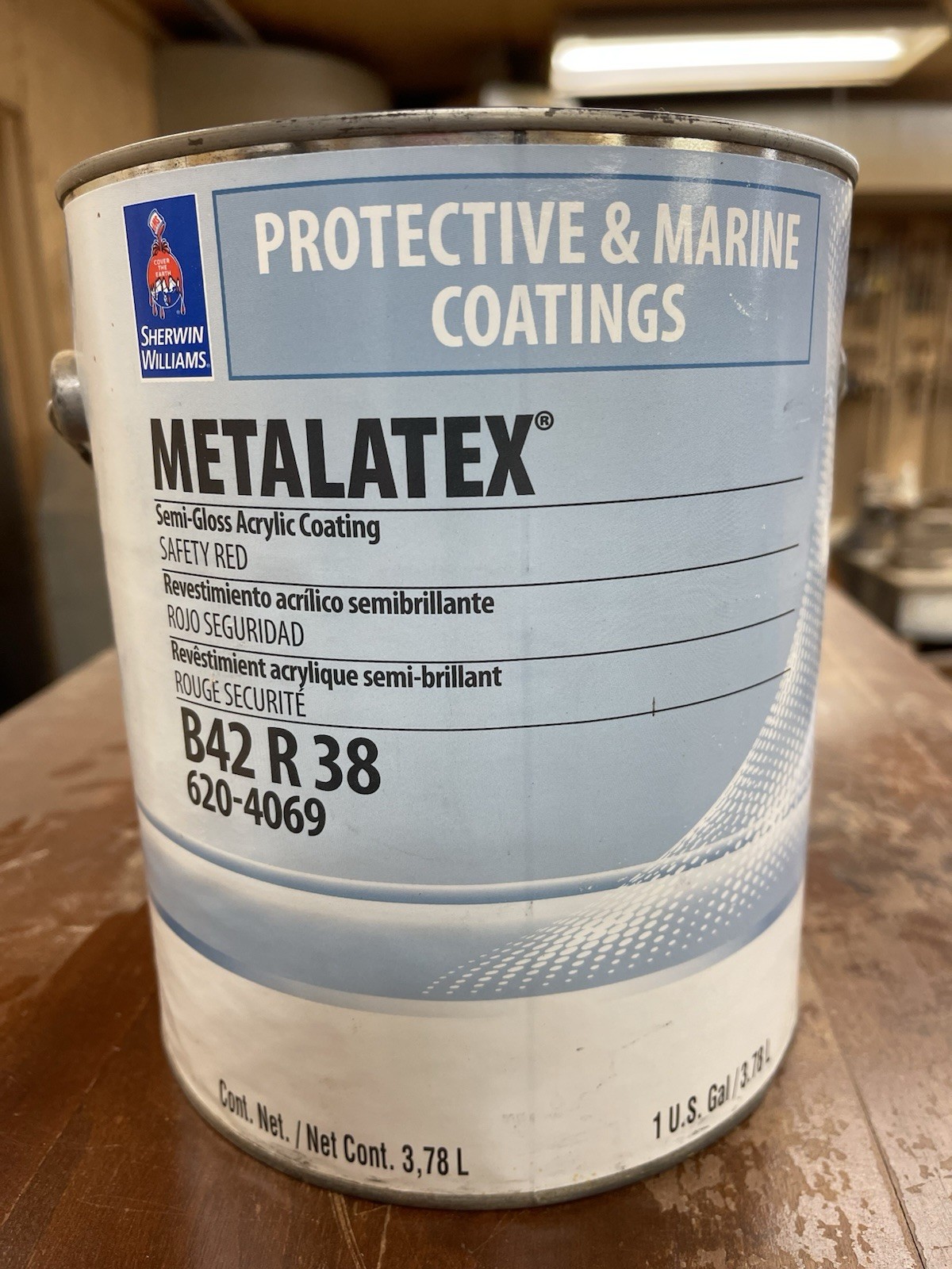 Gallon Safety Red Sherwin Williams Metalatex Semi-Gloss Industrial Acrylic Paint