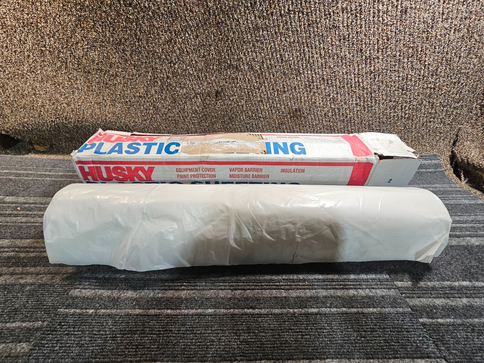 Husky CFFR0493 9’4′ X 100′ 4Mil Clear Flame Retardant Plastic Sheeting