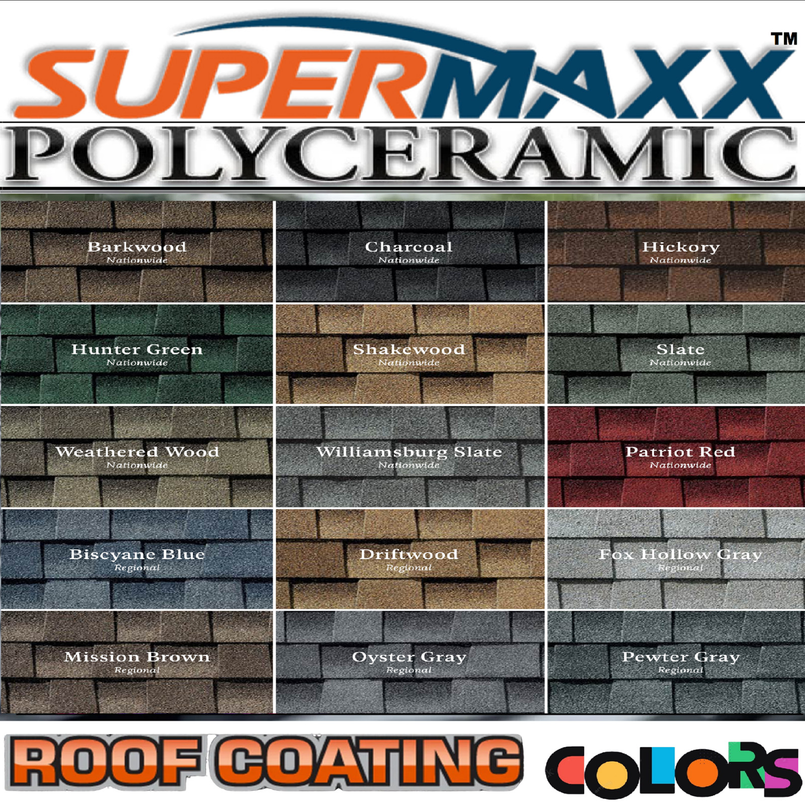 NANO ROOF COATING ASPHALT SHINGLES CONCRETE CUSTOM COLORS – ONE GALLON 128oz