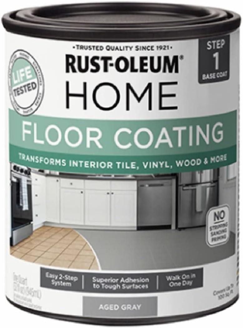 Rust-Oleum HOME Floor Coating, Aged Gray, Matte, Quart – 365929