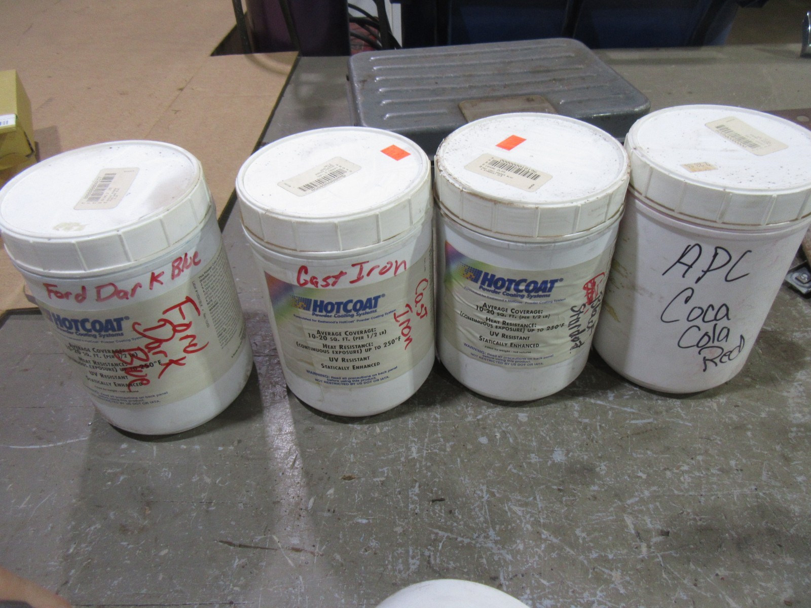 Large lot of Miscellaneous powder coat colors Green Blue Maroon copper