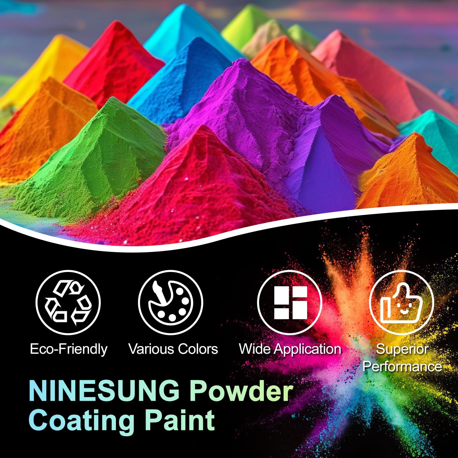 ninesung Powder Coating Paint for Metal Surfaces | 4 Ounce (Pack of 1), Red