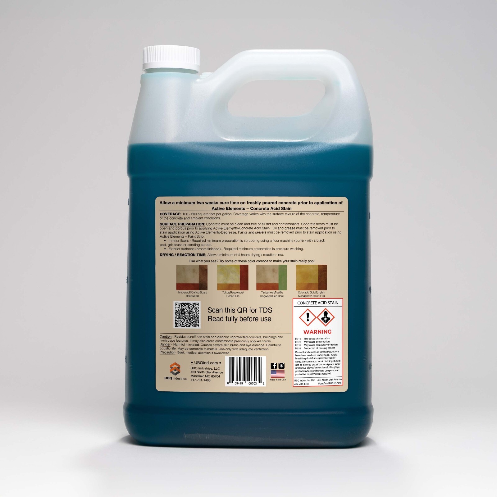 Official concrete acid stain interior concrete jobs light blue 1 gallon Sanibel