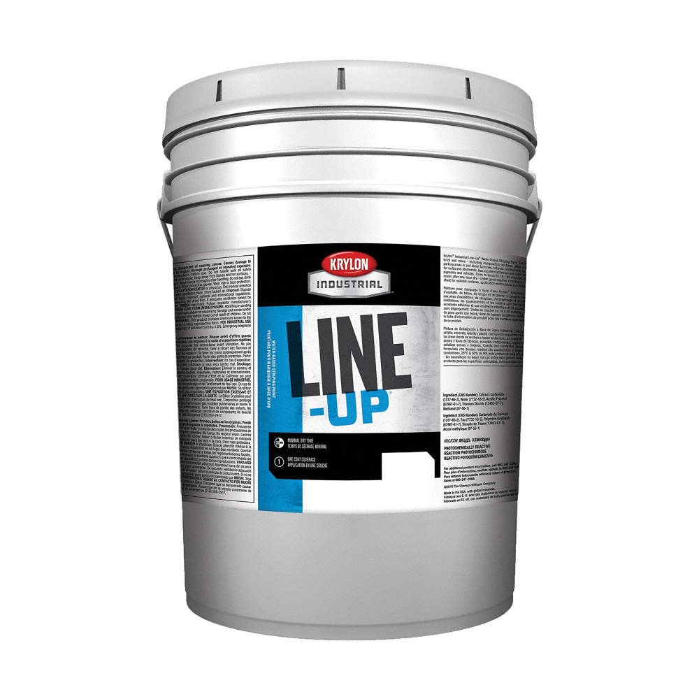 KRYLON INDUSTRIAL K41130404-20 Striping Paint,5 gal,Parking Lot White 38EL55