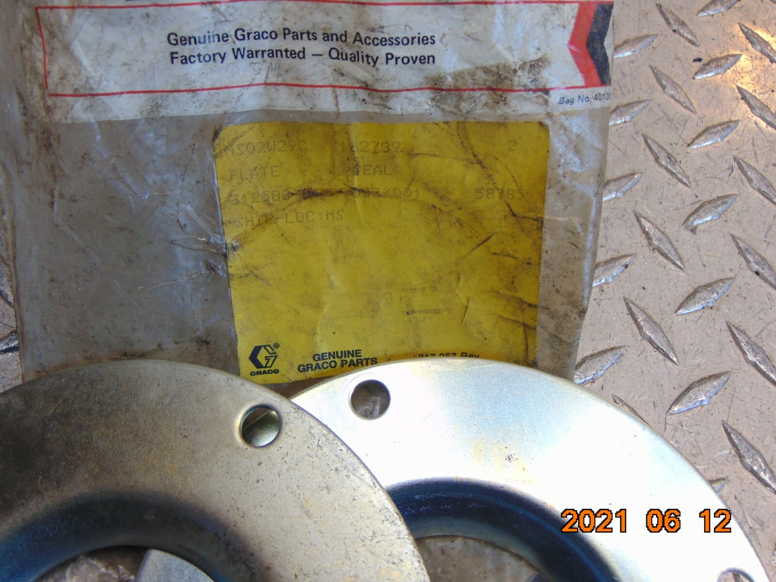 GRACO 162789 PLATE SEAL REPLACEMENT PART *FREE SHIPPING*