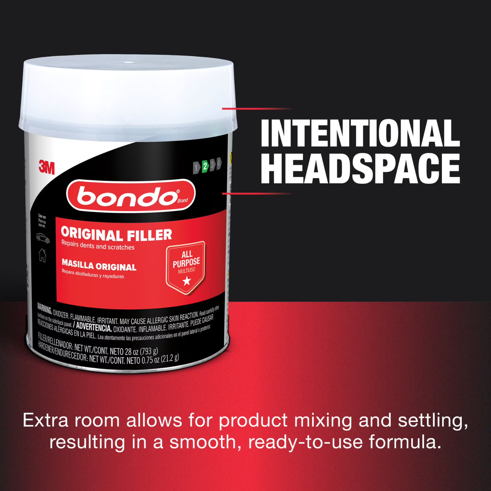 (2 pack) Bondo Lightweight Filler, 262T, 1 Quart