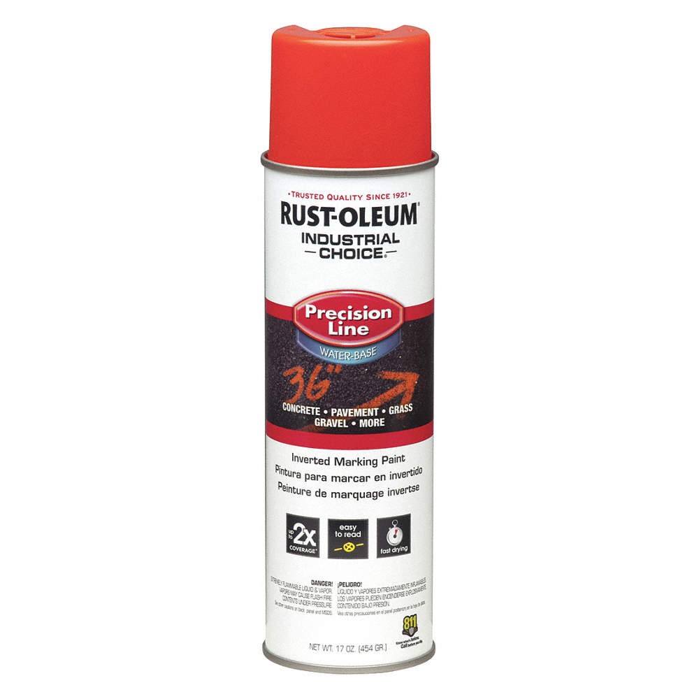 RUST-OLEUM 203037 Marking Paint,20oz,Fluorescent RedOrange 6KP39