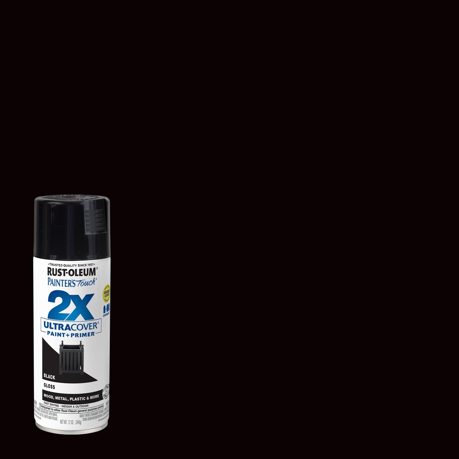 Rust-Oleum 249122 Painter’s Touch 2X Ultra 12 Ounce (Pack of 1), Gloss Black