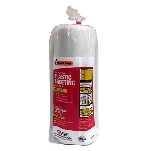 Plastic Sheeting Roll Masking Film Pull Down Drop Sheet, 3ftx50ft 3mil