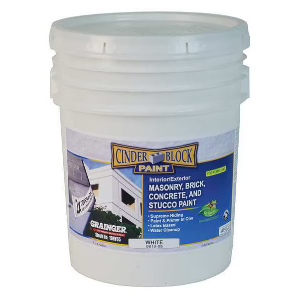 Rae Exterior Paint, Flat, Water Base, White, 5 gal 9610-05 Rae 9610-05 5 gal