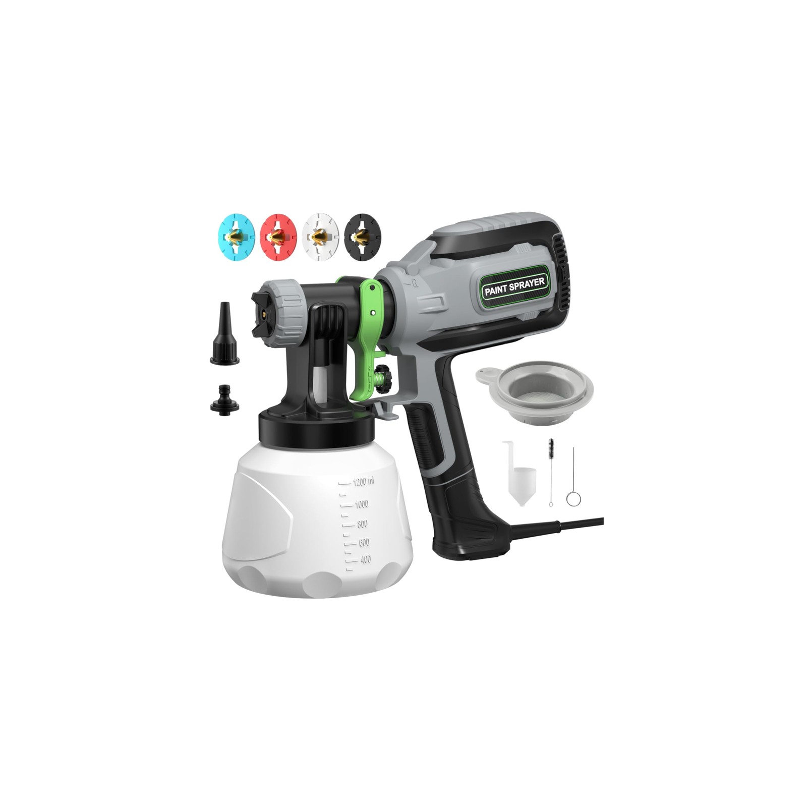 Pulendy Paint Sprayer Hvlp Spray Gun Joints 4 Nozzle 3 Spray Patterns Easy To