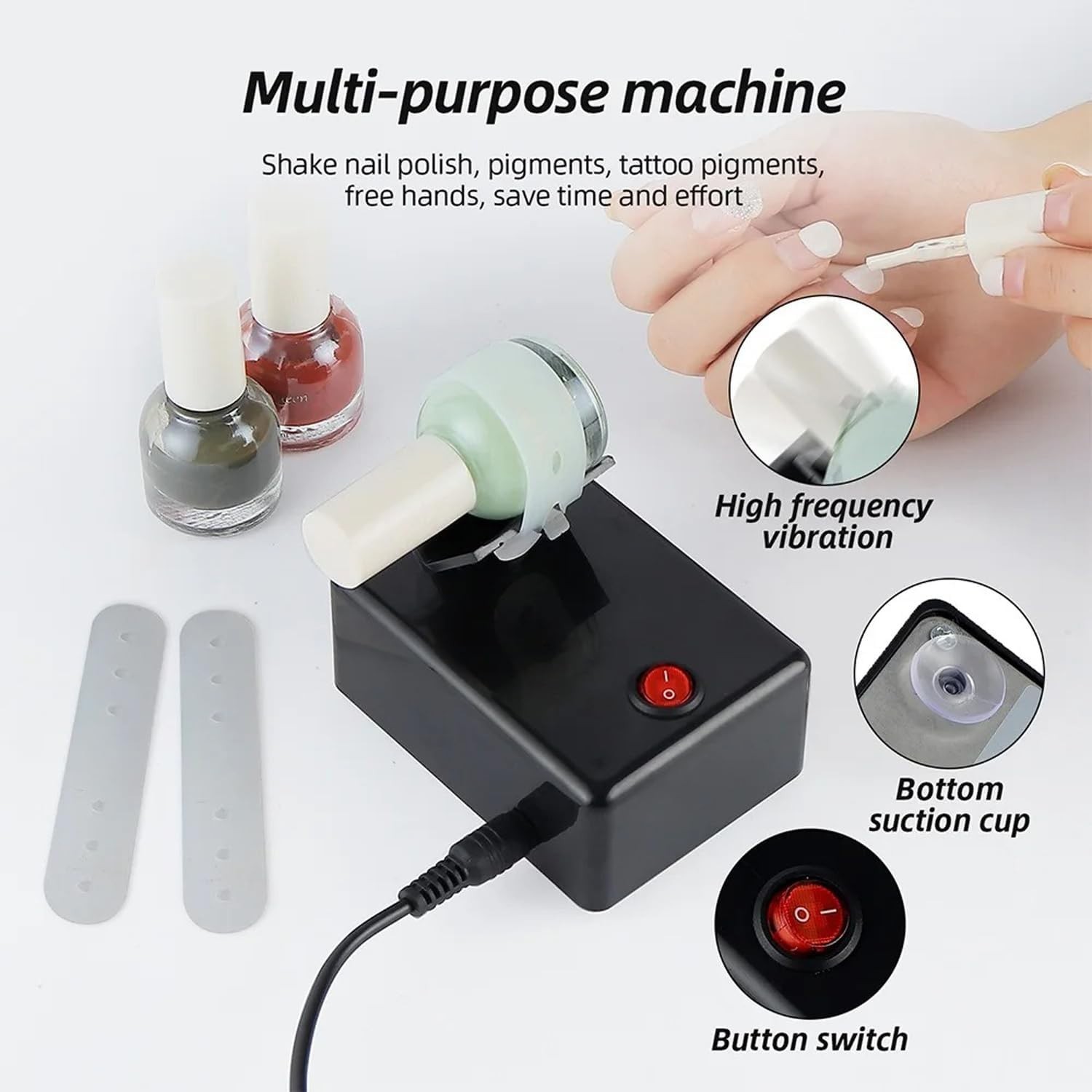 High-Quality Nail Polish Shaker with Adjustable Straps – Consistent Mixing Tool