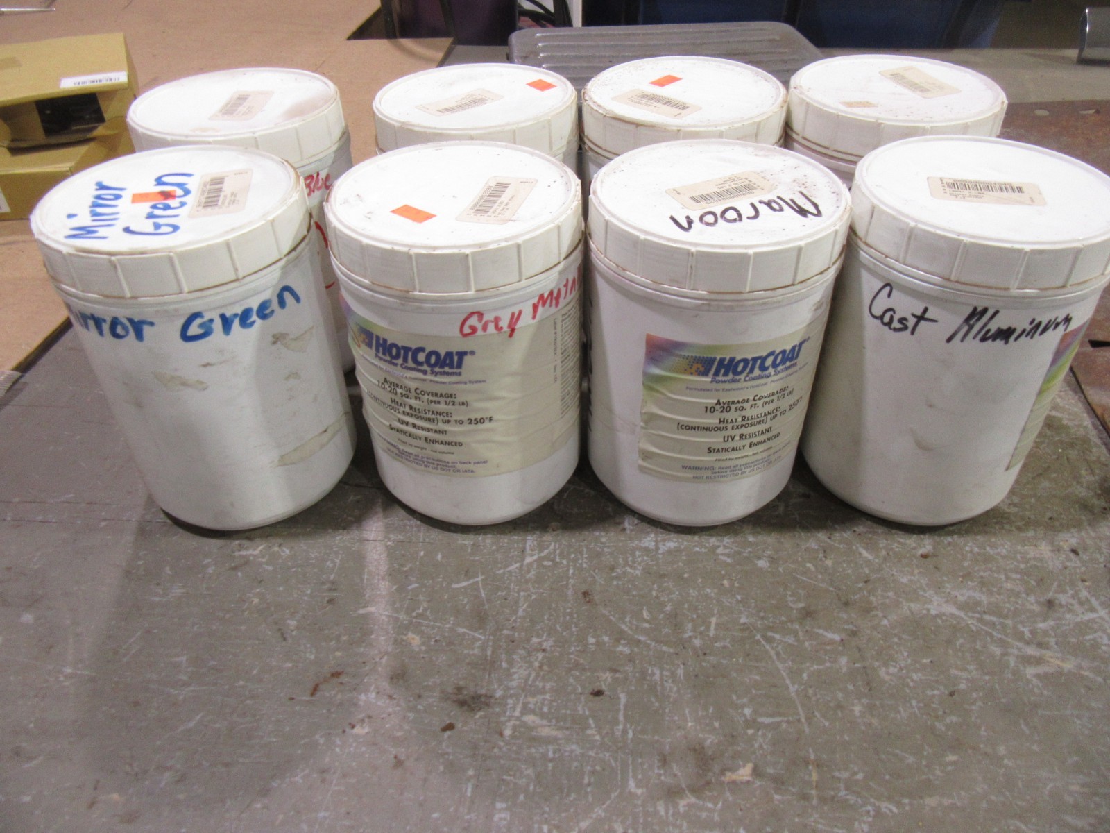 Large lot of Miscellaneous powder coat colors Green Blue Maroon copper
