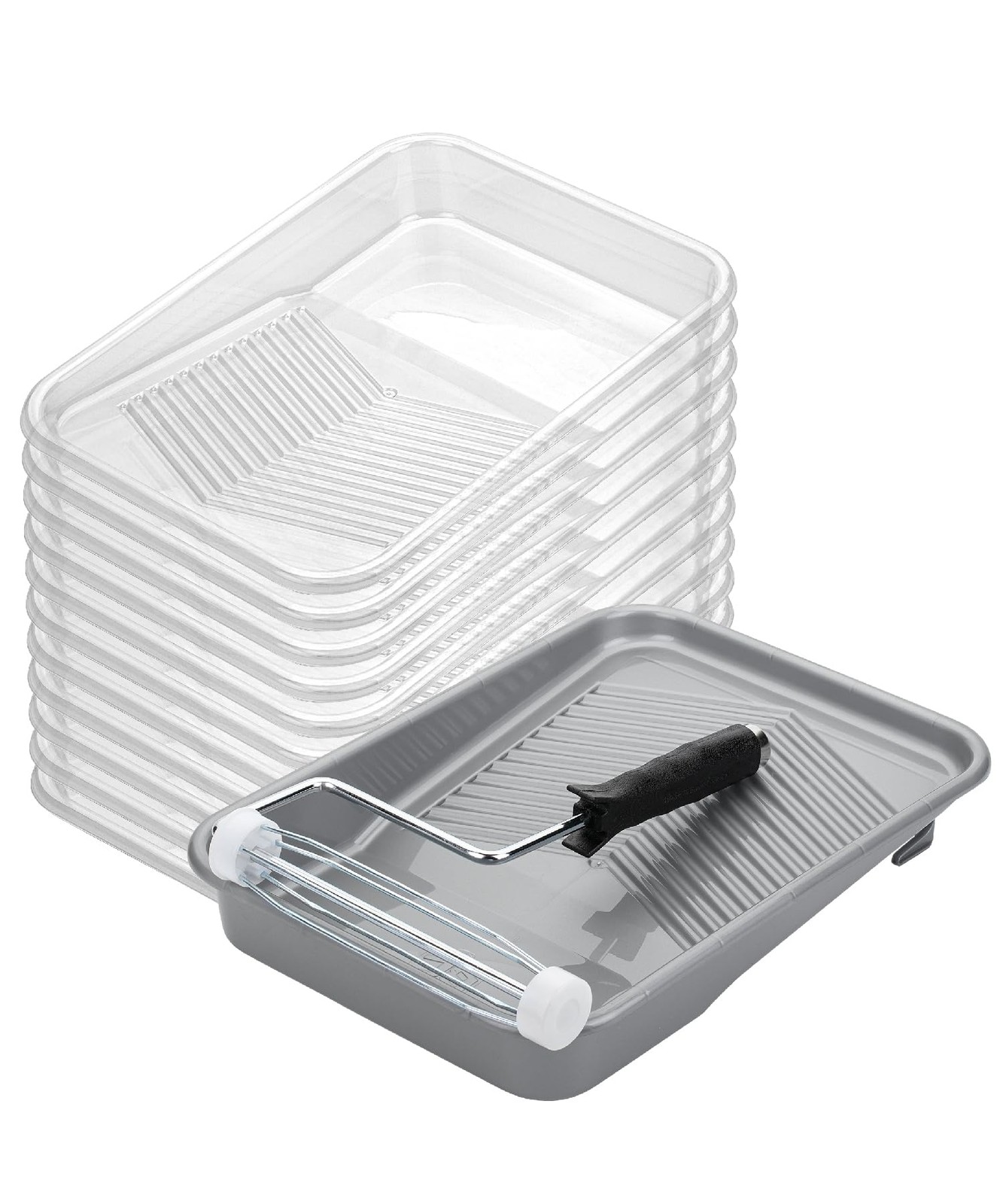 Bates- Paint Tray Set, 9 Inch, 12 pcs, 1x 9 Inch Roller 12 Gray