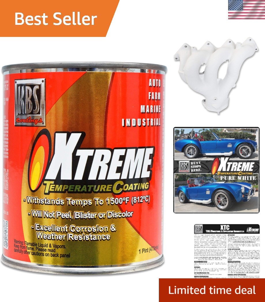 Pure White Xtreme Temperature Coating – 1 Pint, Pure White, 16 Fl Oz Pack of 1