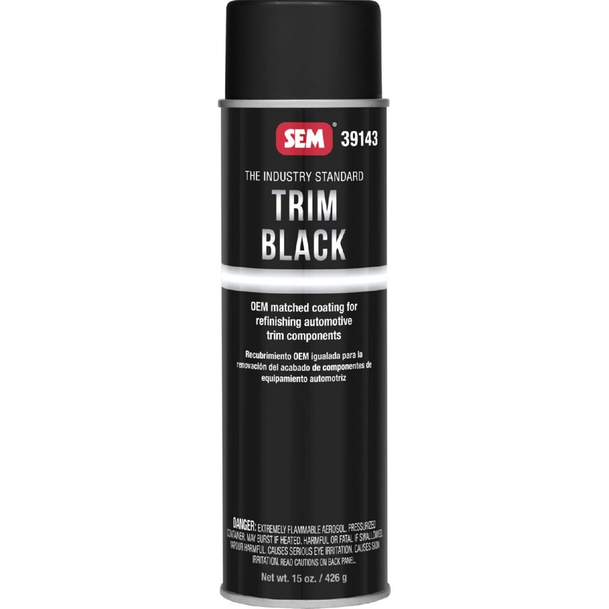 SEM 39143, Trim Black Paint, 20oz Aerosol Can, 1ea