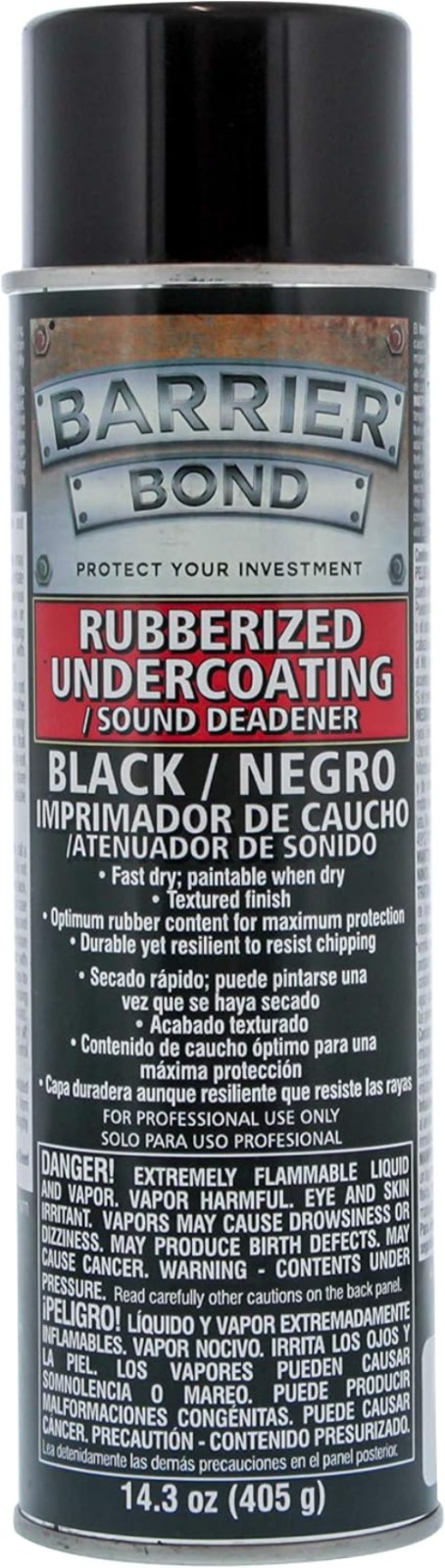 Barrier Bond – Rubberized Undercoating Sound Deadener, 14.3oz Black Spray, Un…