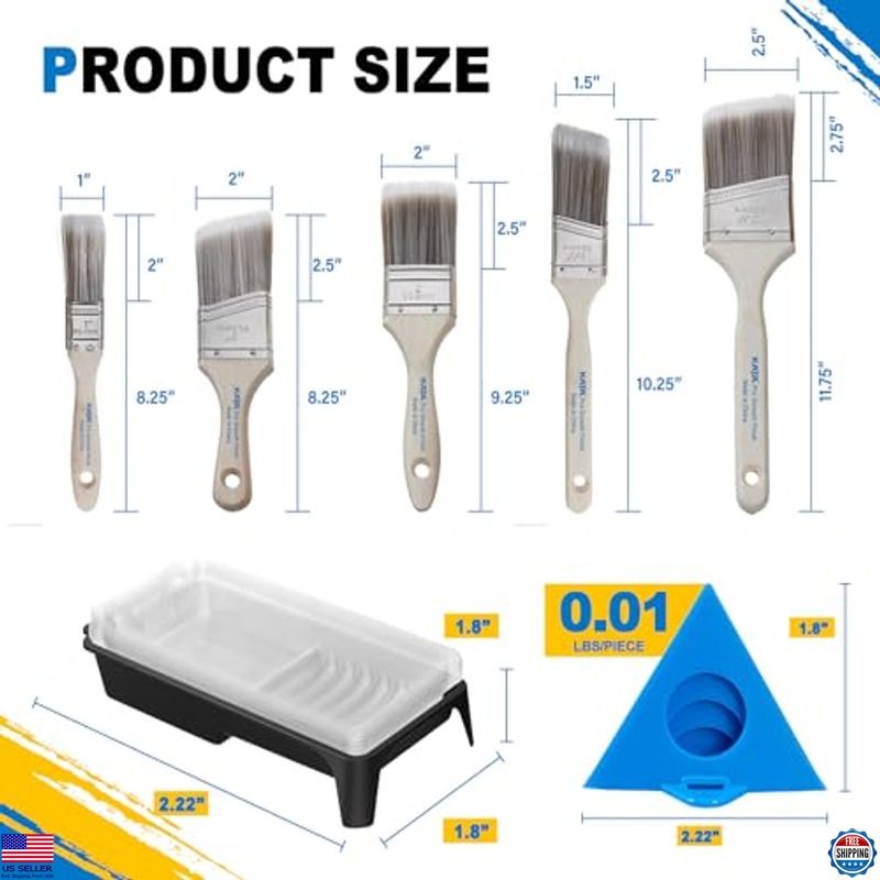 KATA Household Painting Tool Kit – 4 Inch Paint Tray with 8 Pack Disposable