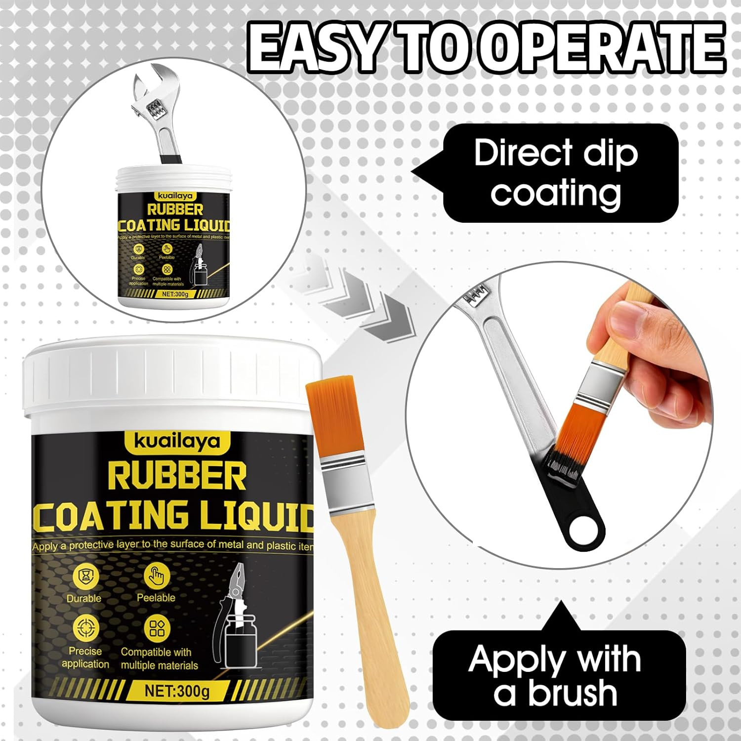Rubber Dip for Tools, Liquid Rubber Dip Tool Handle Dip Coating Effective Protec